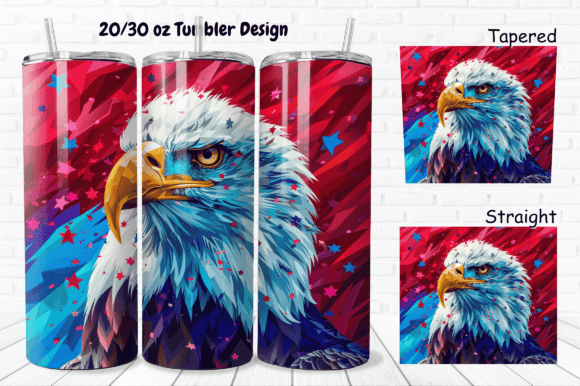 3D 4th of July Eagle Tumbler Wrap