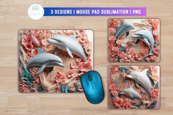 3D Dolphin Summer Mouse Pad Sublimation