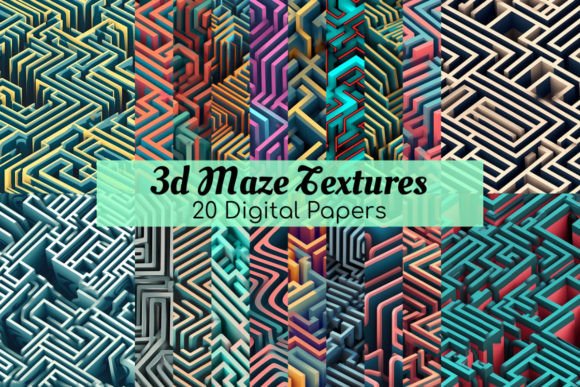3d Maze Optical Illusion Digital Papers