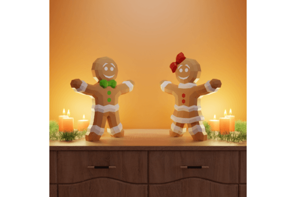 3D Papercraft Gingerbread Man Woman