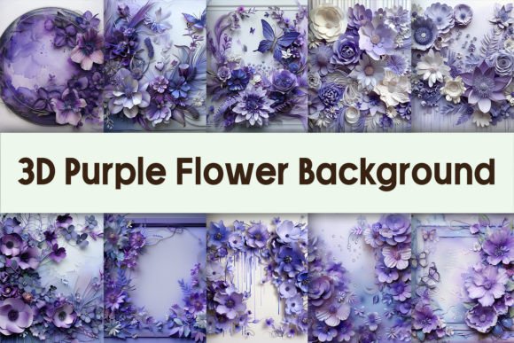 3D Purple Flower Background