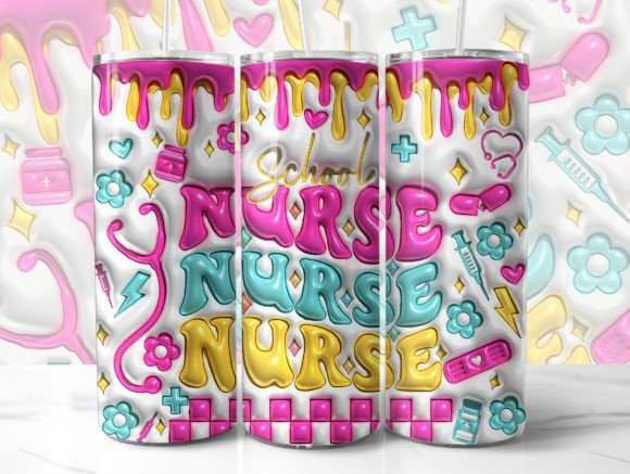 3D School Nurse Inflated Tumbler Wrap: A Practical Design Asset for Custom Drinkware