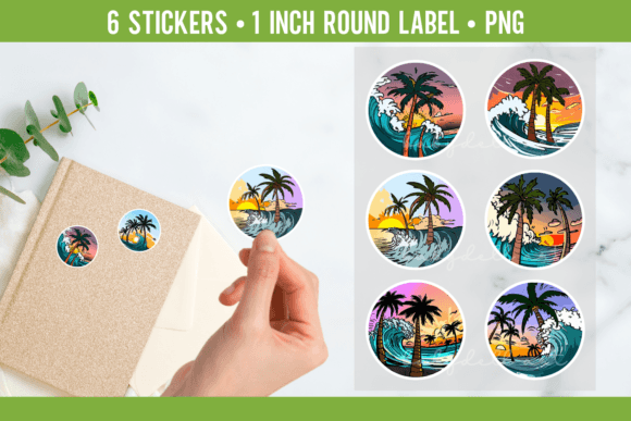 3D Summer Stickers Round Labels Design: A Creative Guide to Printable Digital Assets