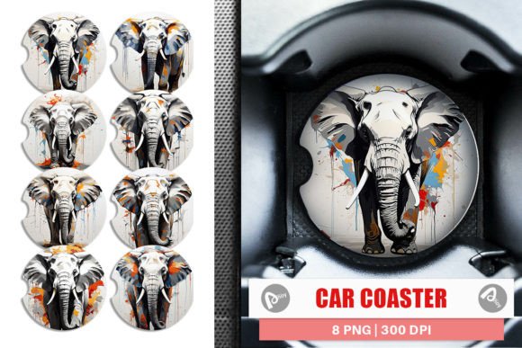 Car Coaster 3D Elephant Painting