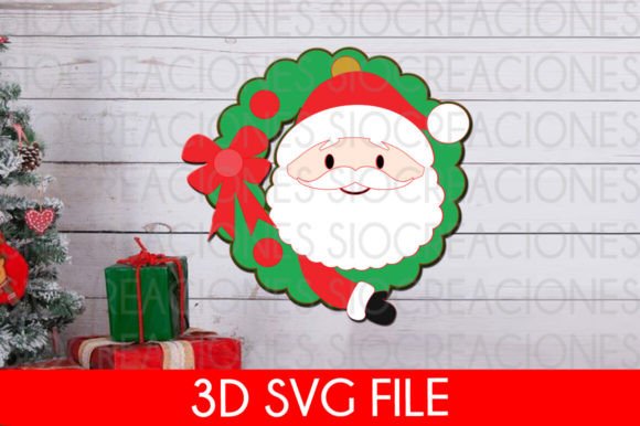 Christmas Garland Santa Claus 3D SVG