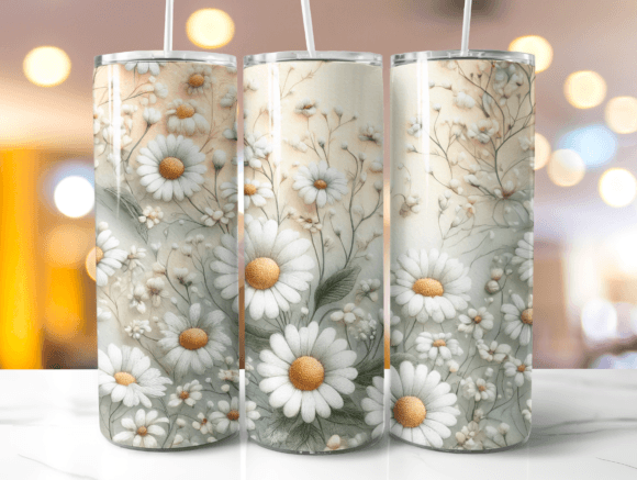 Evaluating the 3D Embroidery White Floral Tumbler Wrap for Custom Drinkware Projects