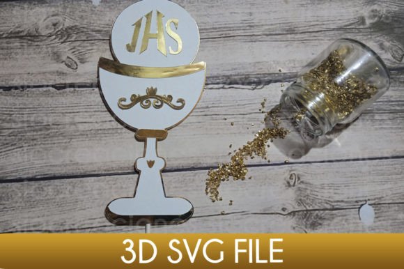 First Holy Communion Chalice 3D SVG