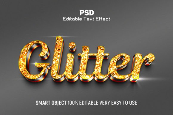 Glitter 3D Editable Text Effect Style