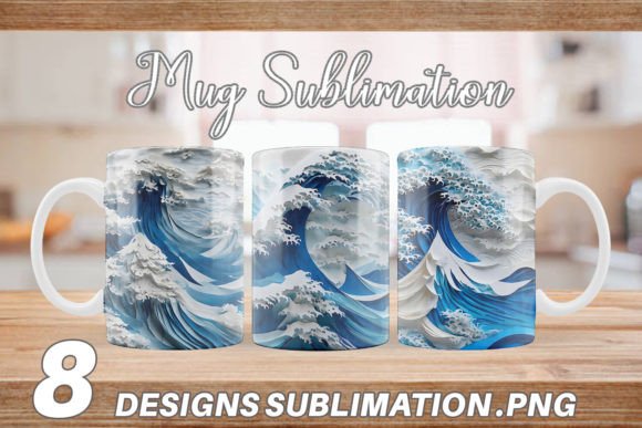 Mug 3D Wave Paper Art: Transforming Plain Sublimation Blanks into Masterpieces