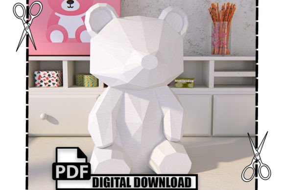 Polygonal Bear 3D Papercraft: A Modern Twist on Traditional Paper Sculpture