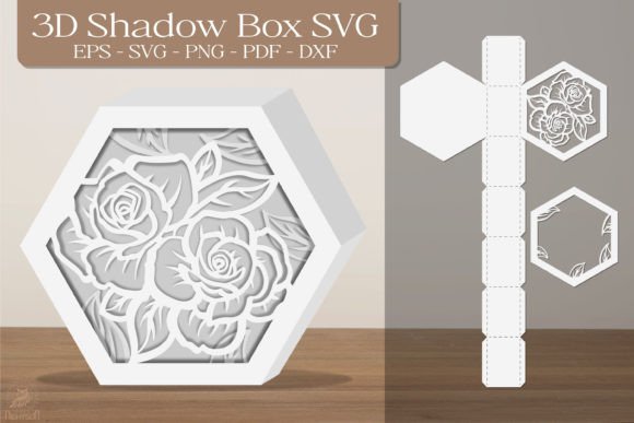 Rose Flower 3D Shadow Box Papercut