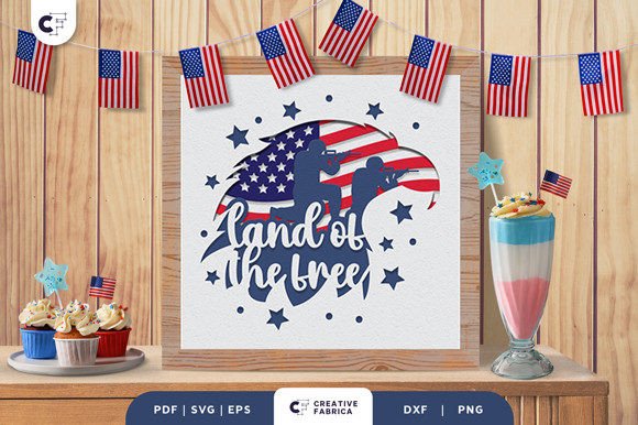 USA Military Eagle 3D Light Box Papercut