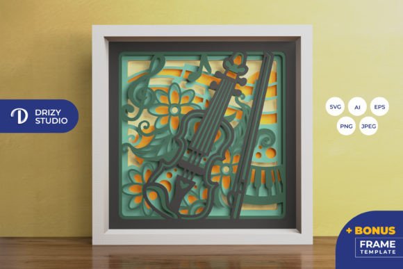 Violin Mandala 3D Shadow Box